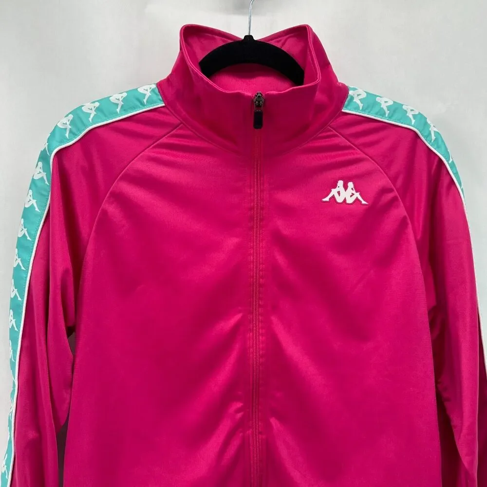 Kappa Banda Anniston Track Jacket Mens S Fushcia Pink Teal Athleisure Bloke NWT - Picture 5 of 12